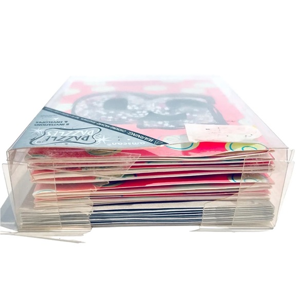 Vintage Y2K 2000s 50th Birthday Party Invitations Black Pink Sequins Plus Eraser - Picture 9 of 15